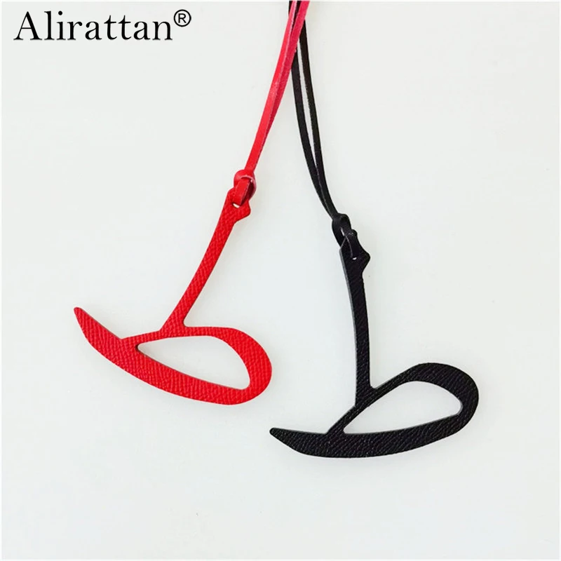 

Arabic Letters Luxury Genuine Natural Leather Character Alphabet Wholesale Keychain Backpack Pendant Ladies Women Bag Charm