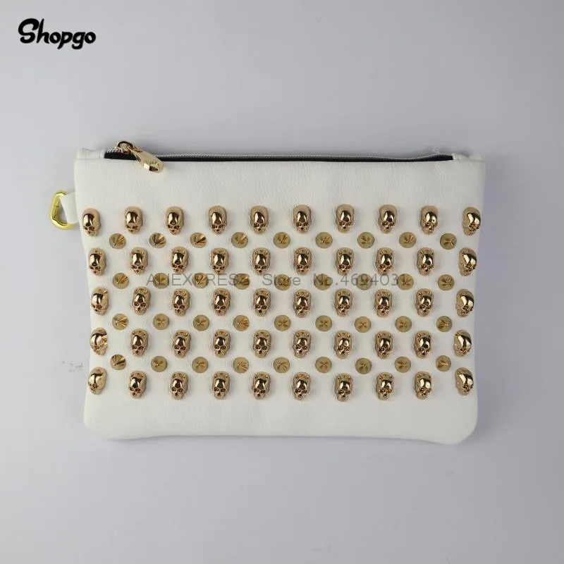 [Заклепки в виде черепа] Премиум Сумка для мяча гольфа на молнии сумки 27x19 см сумка