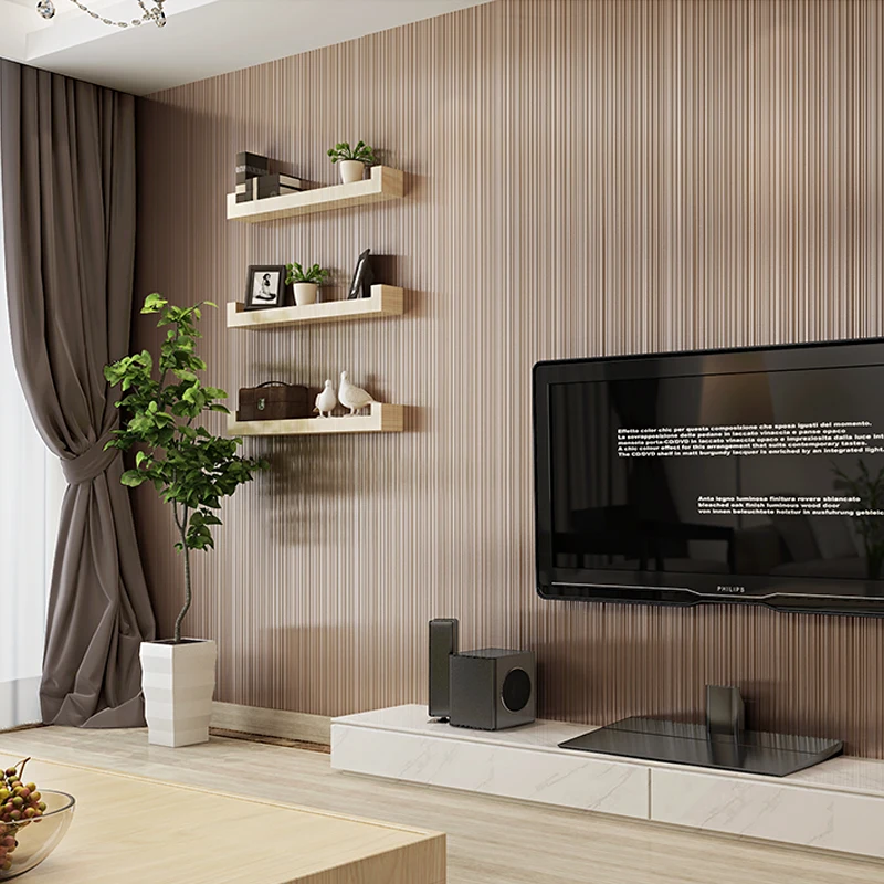 

Modern brief Plain Solid Stripes Wallpapers Non Woven Striped Wallpaper Living Room Bedroom Study room Wall paper Background