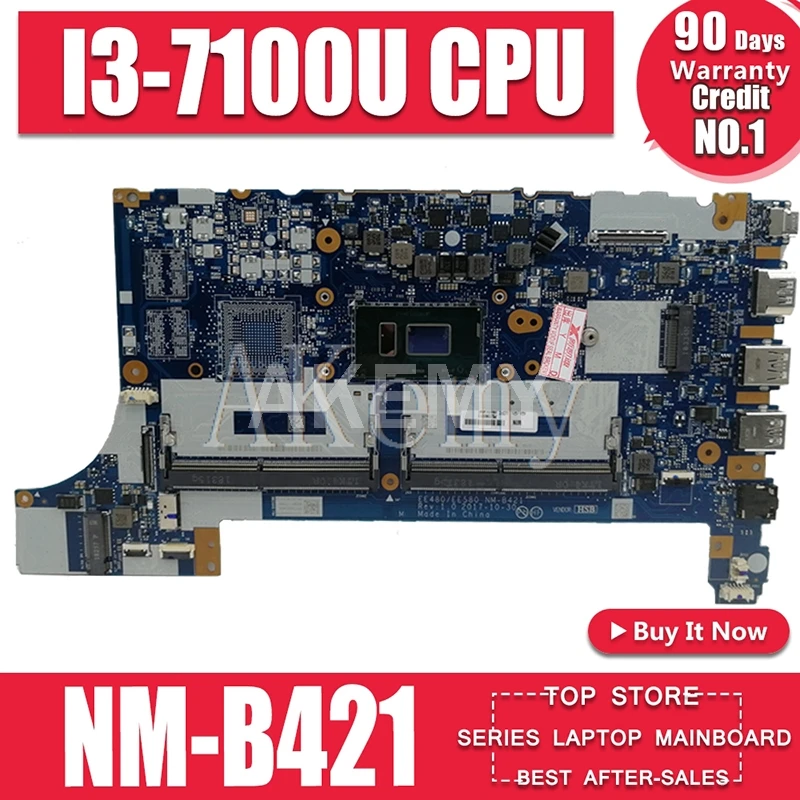 EE480 EE580 NM-B421 для For Lenovo ThinkPad E480 E580 материнская плата ноутбука 100% рабочий W/ I3-7100 CPU |