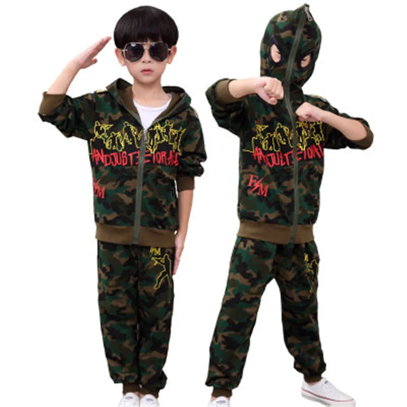 Camouflage Коллекция года, комплекты одежды для мальчиков куртка с рисунком+ футболка+ штаны Одежда для детей комплект из 3 предметов, одежда с человеком-пауком для маленьких мальчиков - Цвет: Camouflage