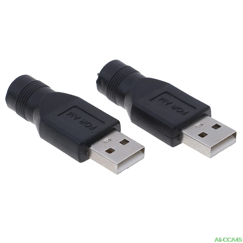 

2 шт., адаптер питания постоянного тока с USB на 5,5 мм x 2,1 мм