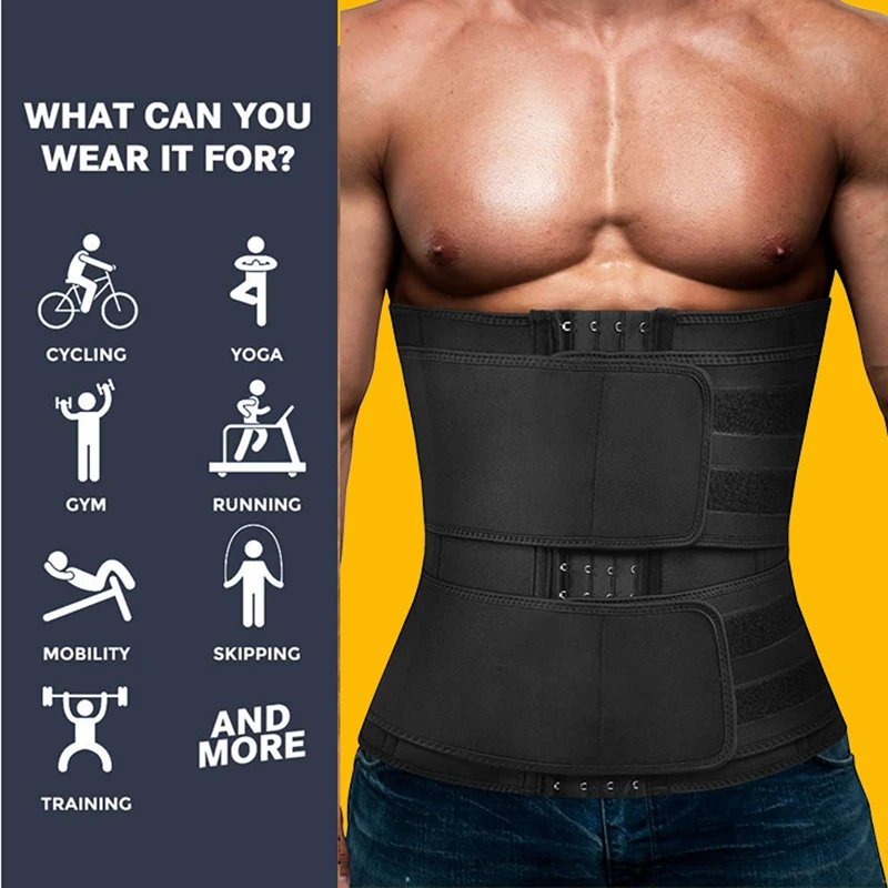 Мужской тренировочный тренажер для талии корсет из неопрена сауна триммер