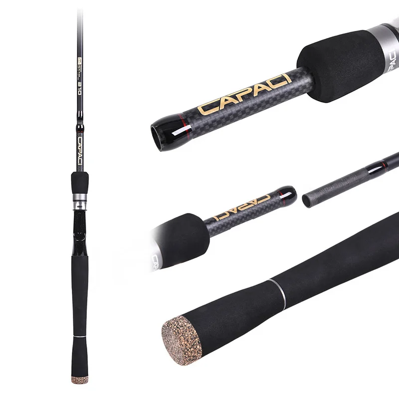 New!Carbon Spinning Fishing Rod Superhard Lure Wt:1.8-14g Casting Fishing Rod Portable 6 Section Outdoor Casting Lure Rod