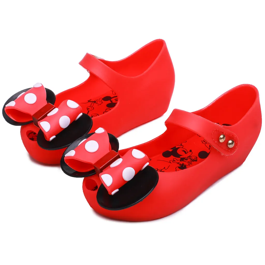 

Mini Mlsa Mouse Twins Kids Sandals 2021 New Winter 2 Layer Bow Jelly Shoes Soft Comfort Shoe Girl Sandal Toddler