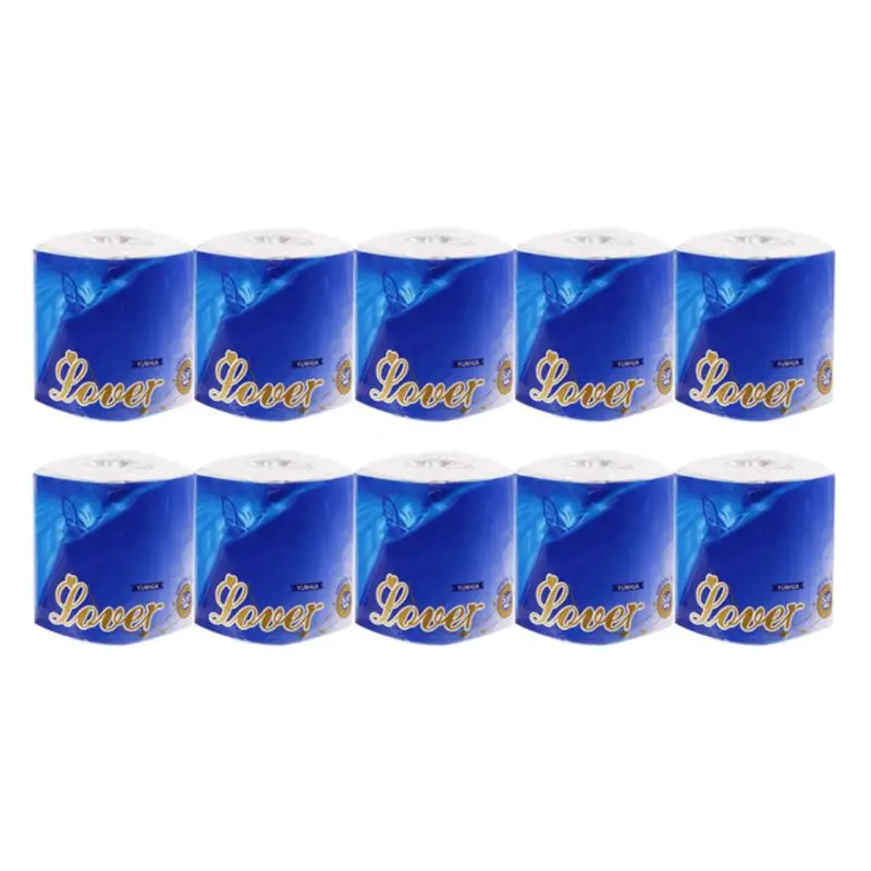 

10 Rolls 3 Ply Home Toilet Paper Family Roll Paper for Hotel Housewarming Gifts 667D