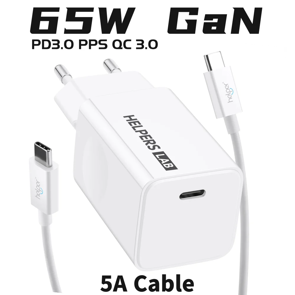 USB C 65 Вт GaN PD PPS QC3.0 зарядное устройство для ноутбука с кабелем 5 А Macbook 12 Pro 15 4 16 XPS