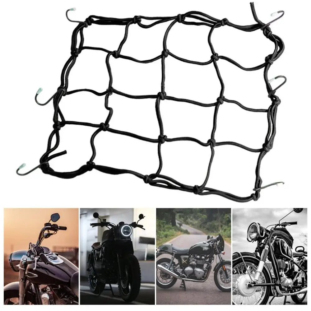 

Hot 30x30cm Luggage Cargo Mesh Net Car Accessories Motorcycle Bike Helmet Holder 6 hooks Hold Mesh Net Bag Auto Car Styling Tool