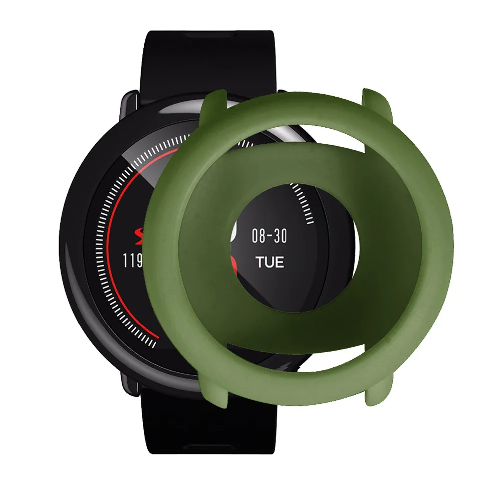 army green Защитный чехол с силиконовой рамкой для Xiaomi Huami AMAZFIT Pace Watch бампер крышка смарт-часы аксессуары на замену - Цвет: army green