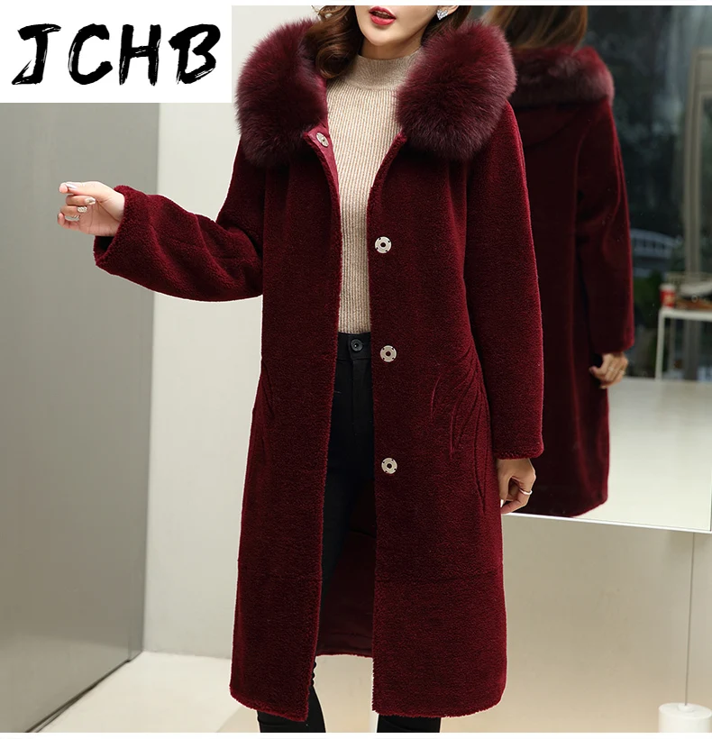 JCBC 2021 зимняя куртка женская одежда пальто из натурального меха женское длинное с