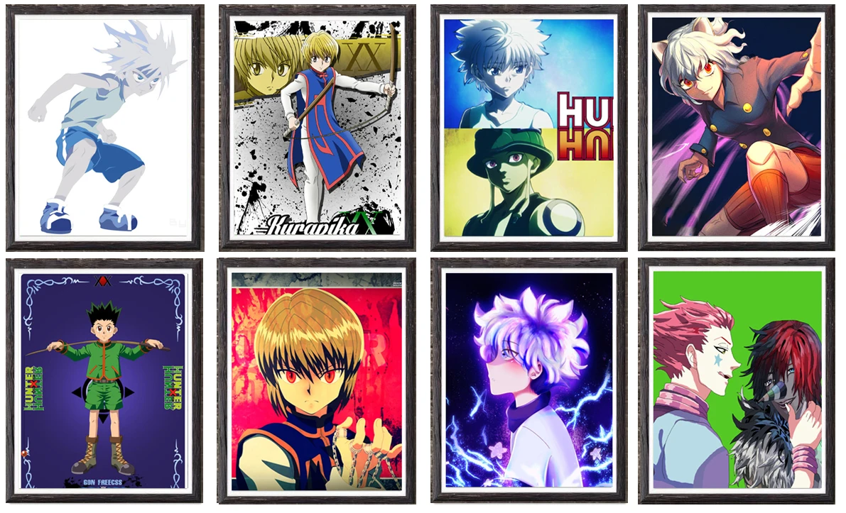 Набор из 8 аниме постеров Hunter X Killua Gon Meruem цифровые художественные принты на холсте