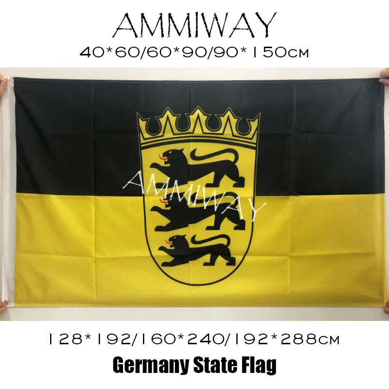Немецкий y образный флаг штата Баден вюрттемберг малые руки ткань немецкого