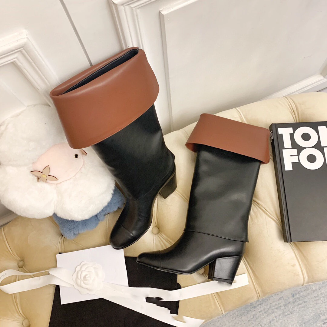 

Ollymurs Comfortable Women Long Boots Round Toe Boots Genuine Leather Autumn-winter boots Sexy Fashion High-heels Boots Hot sale