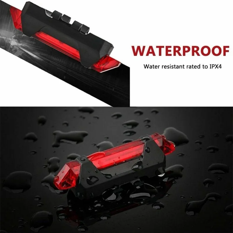 Bicycle Light Waterproof Rear Tail Light LED USB Style Rechargeable or Battery Style Bike Cycling Portable Light
