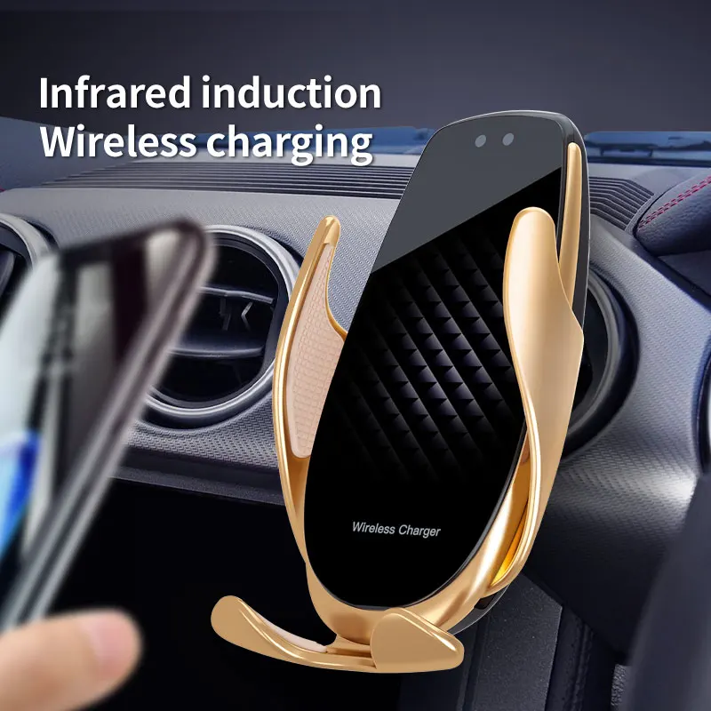 

Automatic Clamping 15W Wireless Qi Charger Car Holder Smart Infrared Sensor Air Vent Mount Mobile Phone Bracket Stand