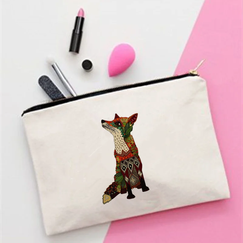 

Women floral fox pattern Printed Fashion Women Cosmetics Organizer Bag for Travel Colorful Storage Bag for Lady Small Gift Bag