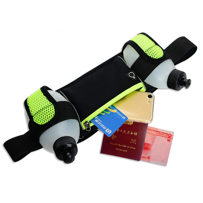 Running Bags Waist 2 Water Bottle Outdoor Camping Hiking Fitness Man Women Gym Lightweight Belt Bag Female Sports Fanny Packs
