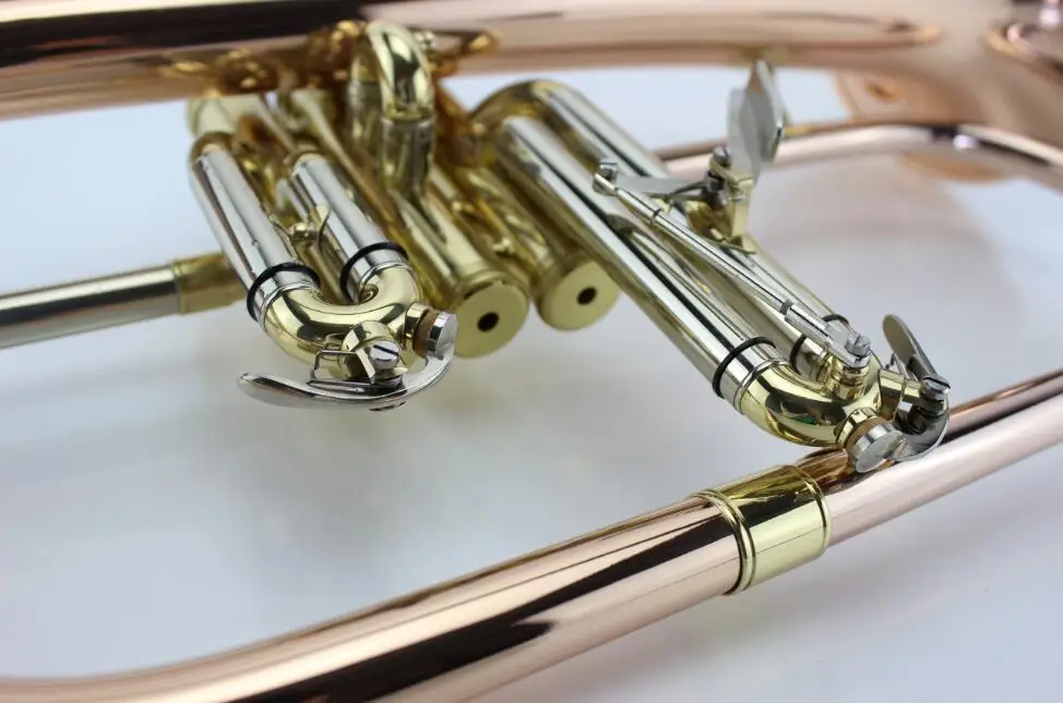 Новый Bb Флюгельгорны золото фосфор и Медь Музыкальные инструменты с Чехол