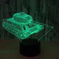 cool tank 3d night light touch switch 7 colors changing led table lamp visual usb night lights home decor for kids toy new gift