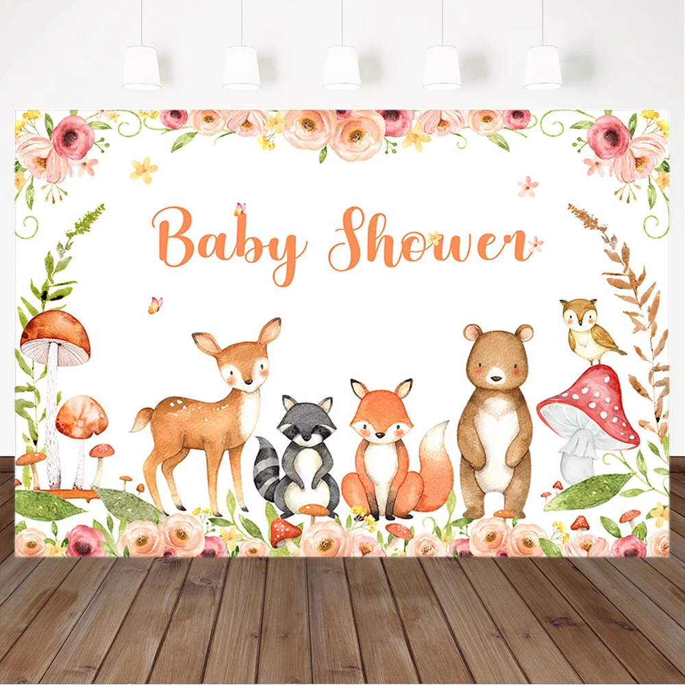 Задний фон для фотосъемки с изображением животных и сафари лисы гриба акварели