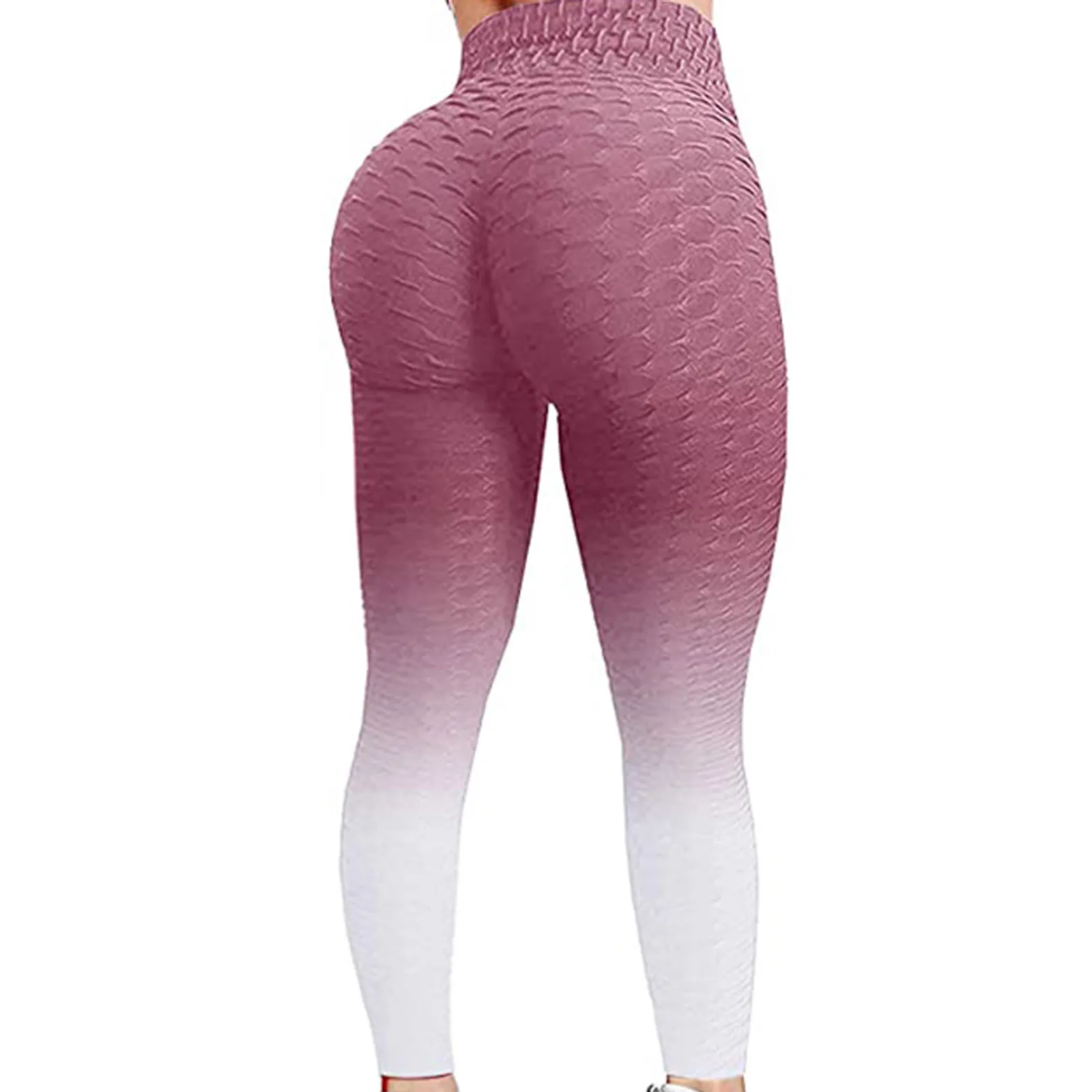 

Fashion Womens Yoga Pants Stretch Yoga Leggings Gradient Color Fitness Running Gym Sports Full Length Active Pants New E2