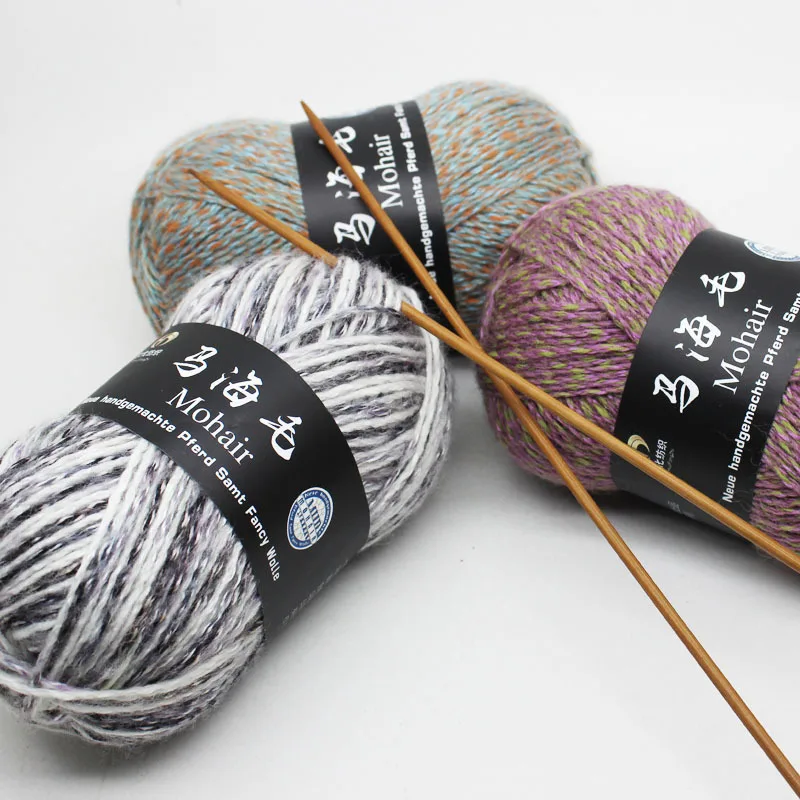 Мохеровая шерстяная пряжа для ручного вязания 5 шт. Высококачественная 10s/2
