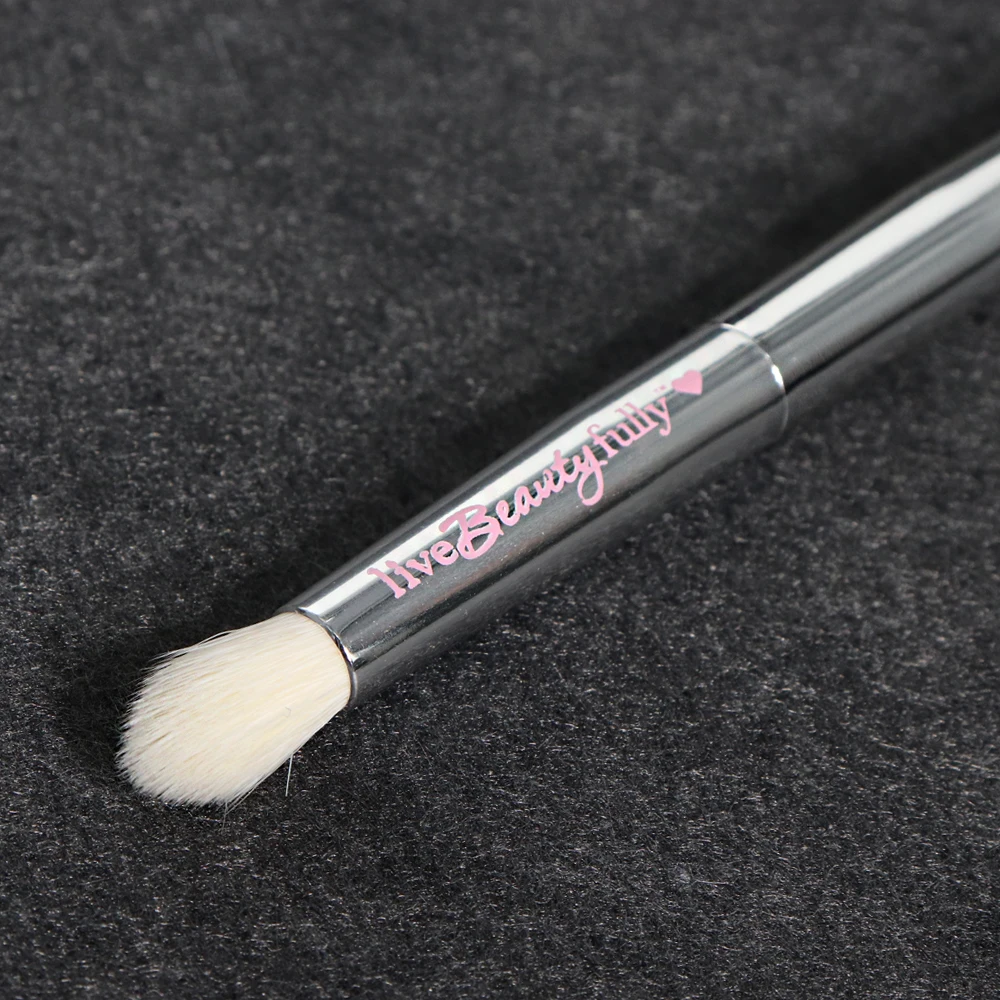 Высококачественная кисть для теней век серебристая хромированная Точная Кисть