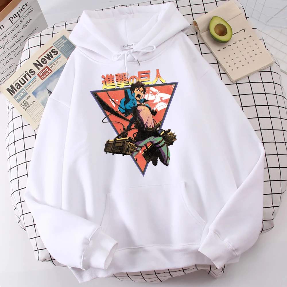 

Толстовка мужская с капюшоном из аниме «атака на Титанов», модный Свободный свитшот в стиле хип-хоп, повседневная флисовая одежда, пуловер с...