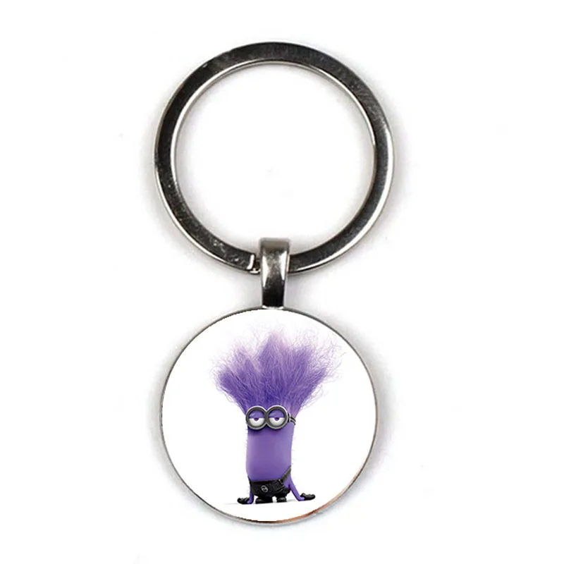 3 Despicable Me Minion Action Movie Glass Cabochon Keychains for Kid - Цвет: 3