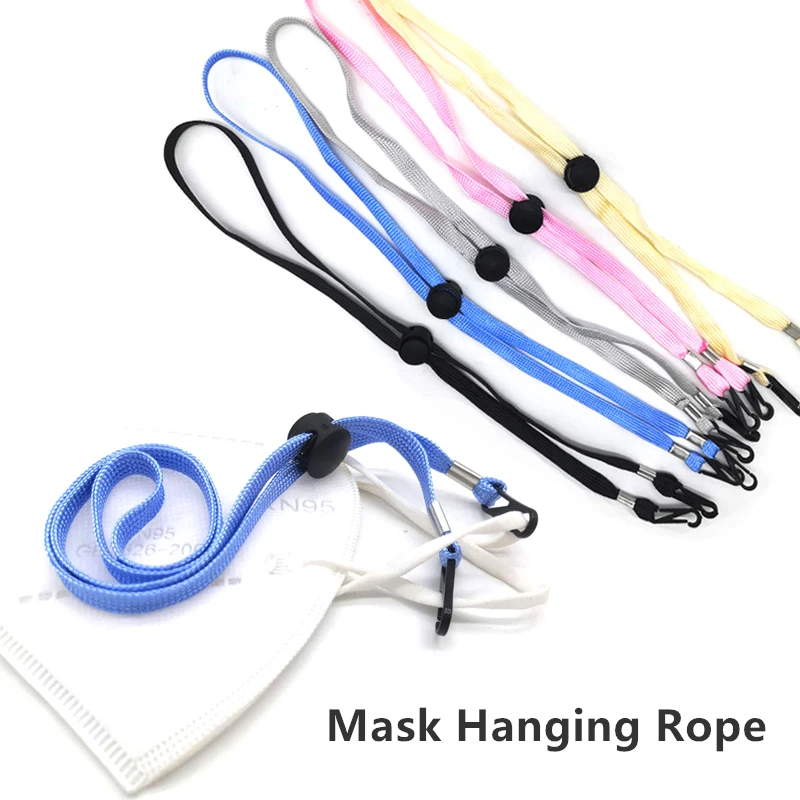 

1/10 Pcs Mask Hanging Rope Face Mask Lanyard Mask Holder Adjustable Traceless Ear Hanging Rope Two Hooks Mask Craft Accessories