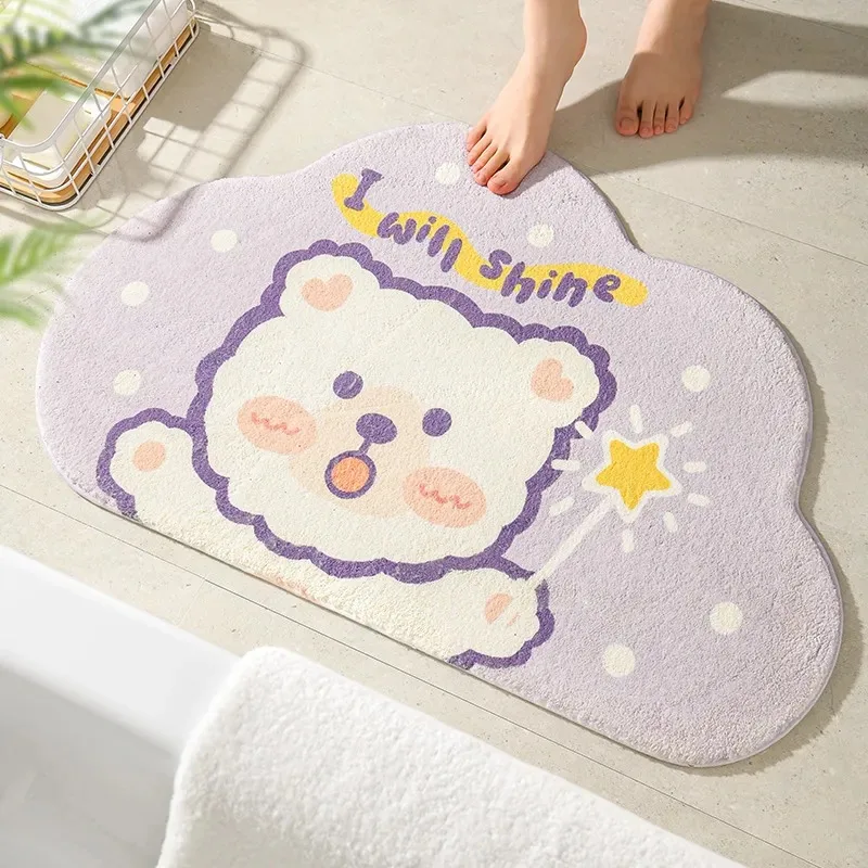 

Bathroom Toilet Doormats Water Absorbent Non-slip Area Rugs Entrance Floor Mats Kitchen Bedroom Welcome Carpets