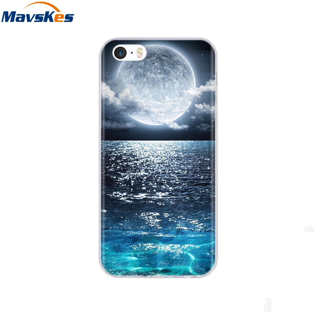 For iPhone 5s SE 5 Case Cover Silicone Soft TPU Cover Print Flower Cute Animal Phone Case For iPhone 6s 6 7 8 Fundas Cases