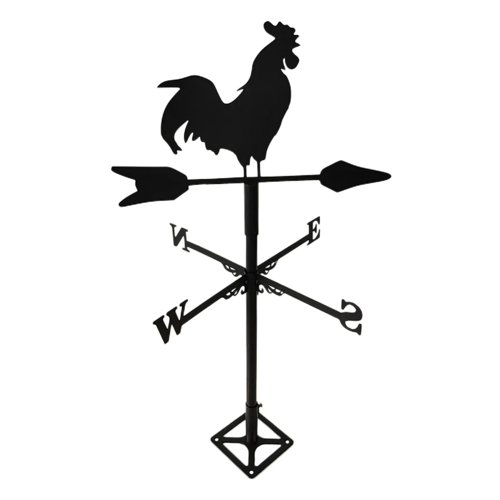 

Rooster Shape Weathervane Shed Mount Wind Direction Indicator Stake Ornament