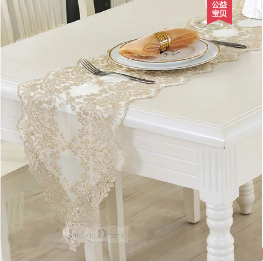 

Элегантная настольная дорожка с вышивкой в Европейском стиле, украшение для свадьбы, домашнее украшение принцессы, настольные дорожки и са...