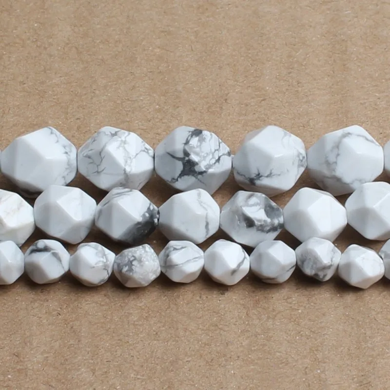 6/8/10/12 мм природных граненые белые бирюзой чакра драгоценного камня бусины