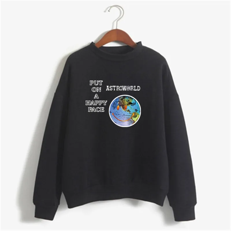 

2021 Women Black Sweatshirt with Harajuku Winter Slogan Round Neck Sweatshirts Pullovers Ladies Fashion Tops