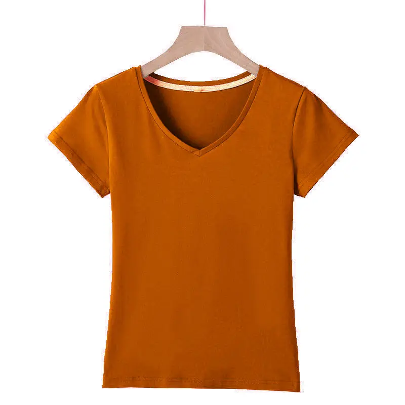 

2021 Summer simple high quality pure cotton classic casual ventilation women's Short Sleeve T-Shirt