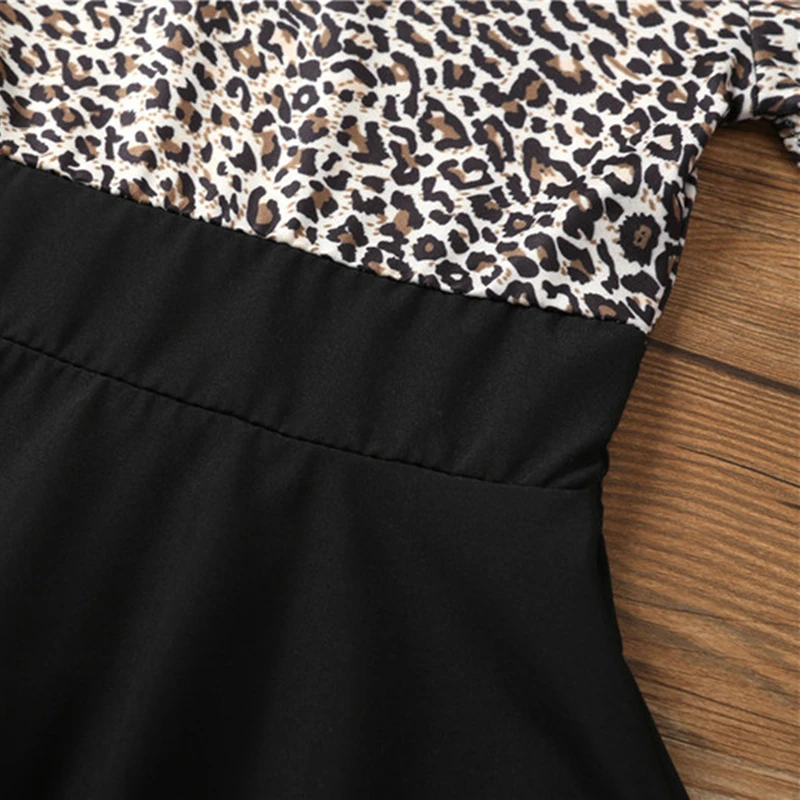 Летнее платье для девочек с леопардовым принтом коротким рукавом на возраст 2 3 4