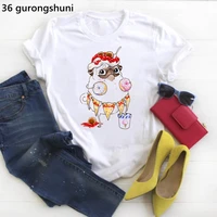 funny puggirafferabbithedgehog print womens tshirts kawaii donut t shirt femme harajuku shirt summer fashion t shirt female