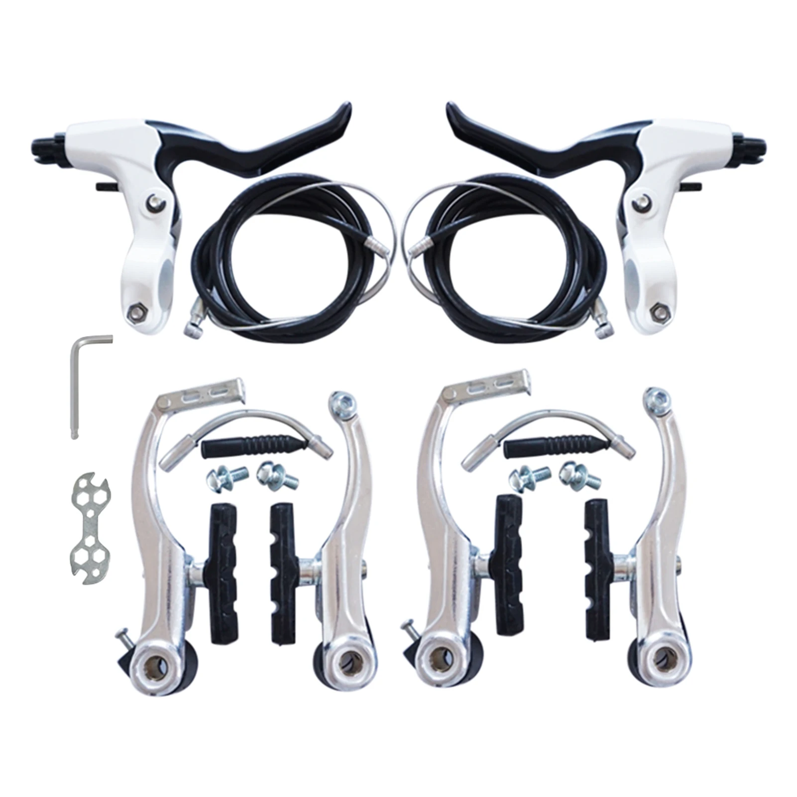 

Easy Install Aluminum Alloy MTB Front Rear Bike Brake Set Durable Inner Outer Cables Replacement Parts Callipers Outdoor Cycling