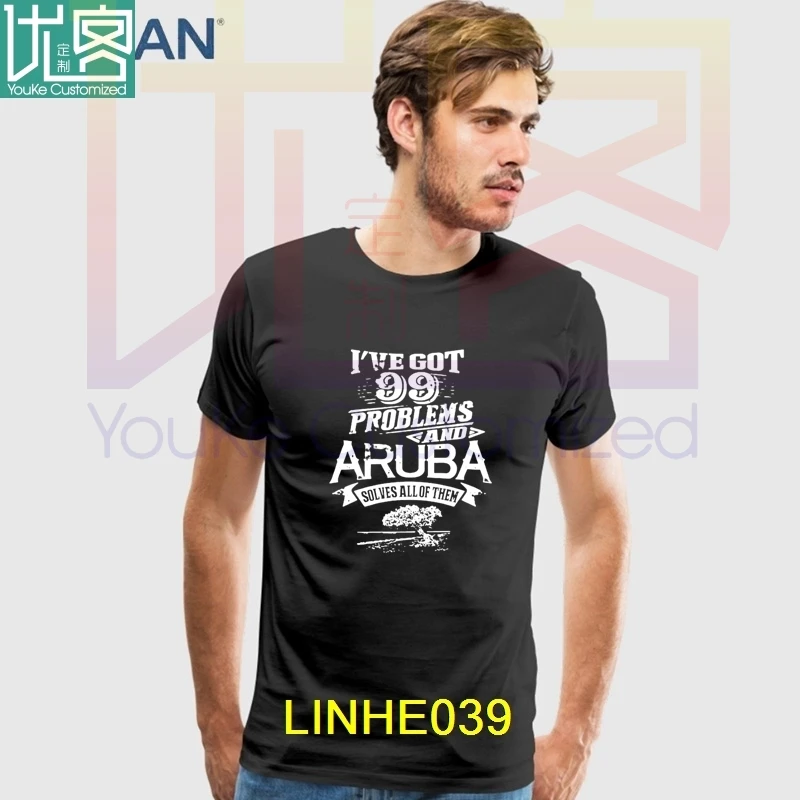 

2019 New Big Sizes 99 Problems Aruba Solves All Of Them Unisex 9 Colors T Shirt Adults Short-Sleeve Cotton Simple