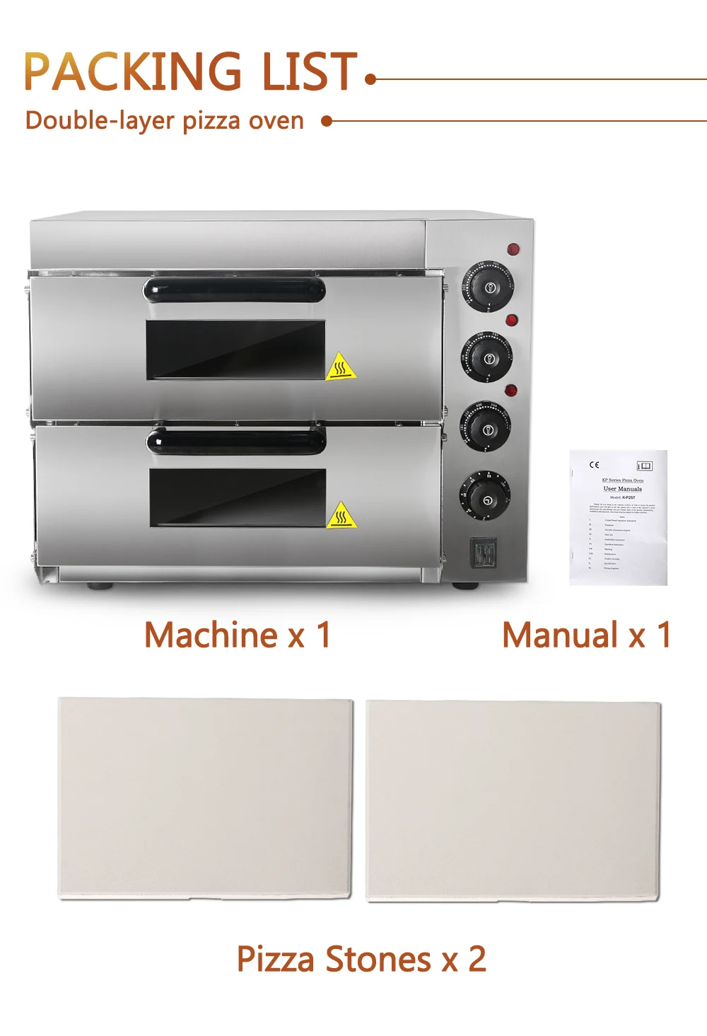 ITOP Коммерческая двухслойная печь для выпечки с плитой для пиццы, электрическая печь из нержавеющей стали для жареного пирога, курицы, хлеба