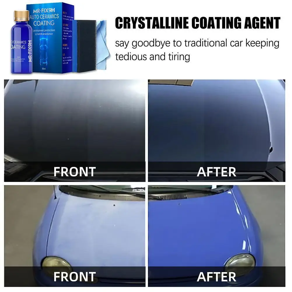 

Керамическое покрытие для автомобиля, жидкая краска, 30 мл, против царапин, гидрофобная полировка, Стайлинг детейлинга, покрытие для ухода за...