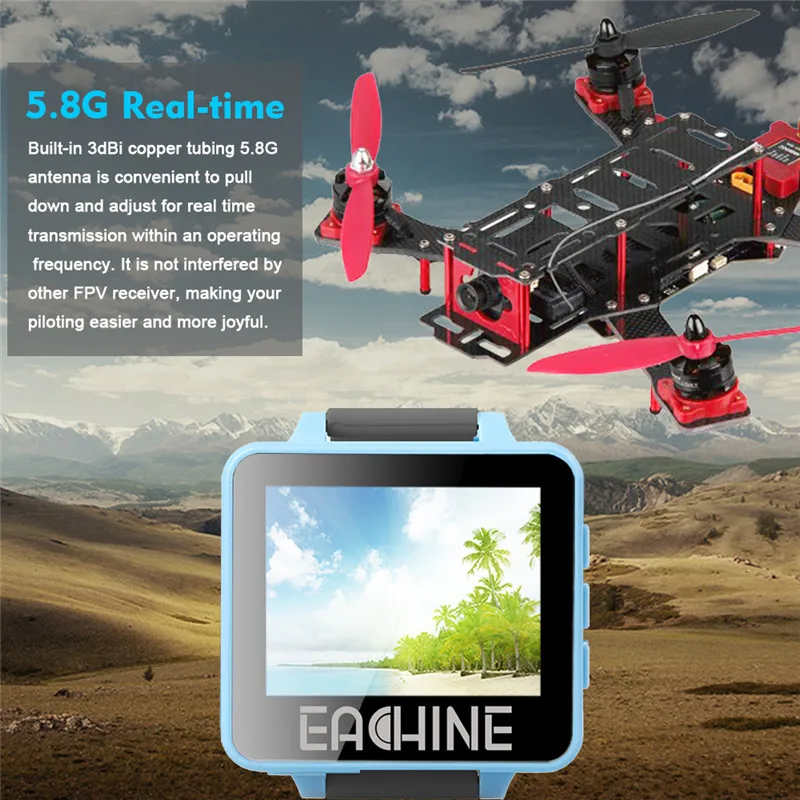 eachine rd200 2 58 ггц 48ch fpv носимые часы dvrmonitor при