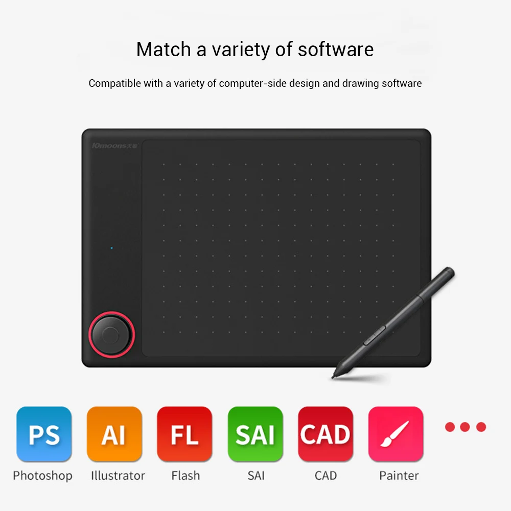 

10moons G30 Graphics Tablet with Stylus 8192 Level Digital Writing Tablet for Mac/Windows/PC Support Android Phone