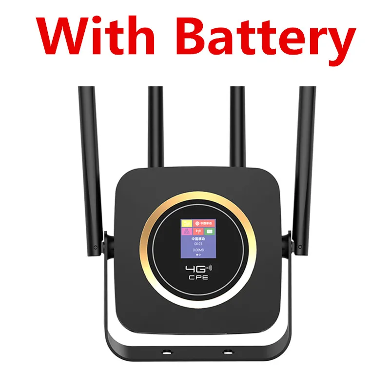 with battery black KuWFI 4G Роутер Sim Buit-in power Bank Wifi роутер разблокированный 3g/4G CPE CAT4 150 Мбит/с Мобильная точка доступа Wifi с слотом для sim-карты - Цвет: with battery black