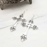 cross gothic earrings large colour statement trad goth jewelry fashion delicacy women gift girlfriend
