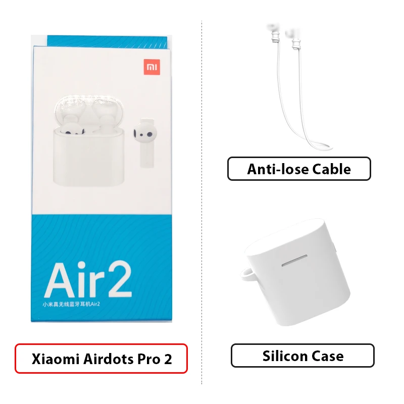 Add Cable WHCase Новые Xiao mi Airdots Pro 2 mi True беспроводные наушники 2 TWS наушники Air 2 LHDC управление двойным mi C ENC Airdots Pro 1 - Цвет: Add Cable WHCase