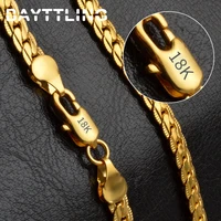 bayttling 925 sterling silver 182024 inch gold silver 6mm full sideways chain necklace for women men fashion gift jewelry
