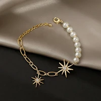 eight pointed star pearl bracelet light luxury exquisite high end jewelry womens bracelet on hand jewelry accessories women
